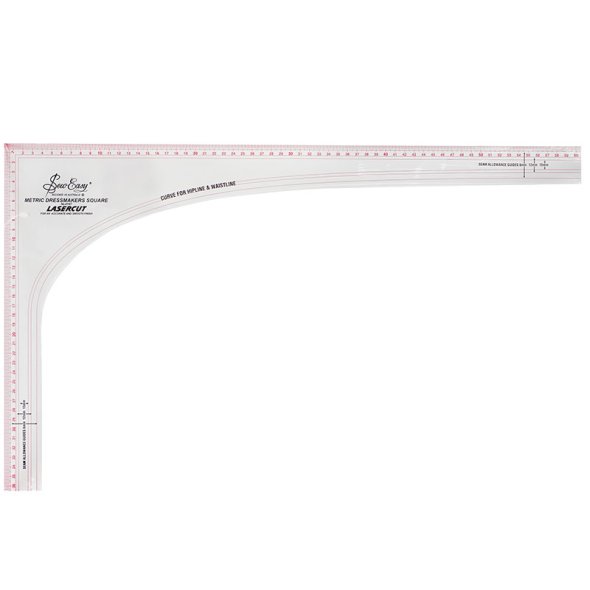 Sew Easy Schneiderwinkel (transparent 365 x 605 mm, Skalierung cm)