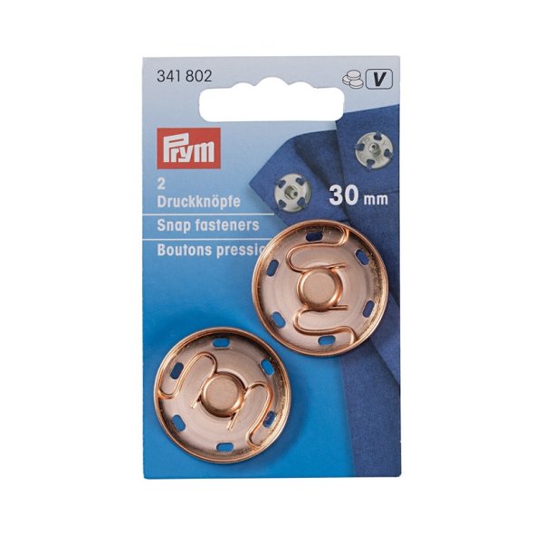 Prym Annäh-Druckknöpfe (30 mm/ rosègold/ 2 St.)