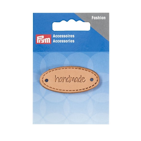 Prym Label Leder 'handmade' (50 x 20 mm/ oval/ 1 St.)