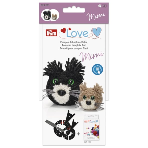 Prym Love Pompon Schablone Katze Mimi