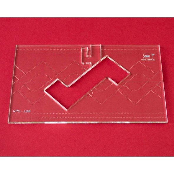 Quilt-Lineal ''ZickZack'' (Plexiglas 5 mm/ Muster 10x7 cm/ Lineal 12,6x20 cm)