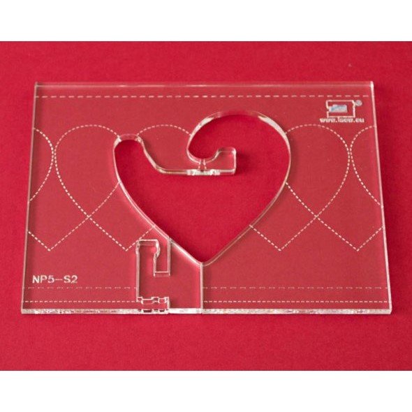 Quilt-Lineal ''Herz klein'' (Plexiglas 5 mm/ Muster 6x6,4 cm/ Lineal 11,5x15 cm)