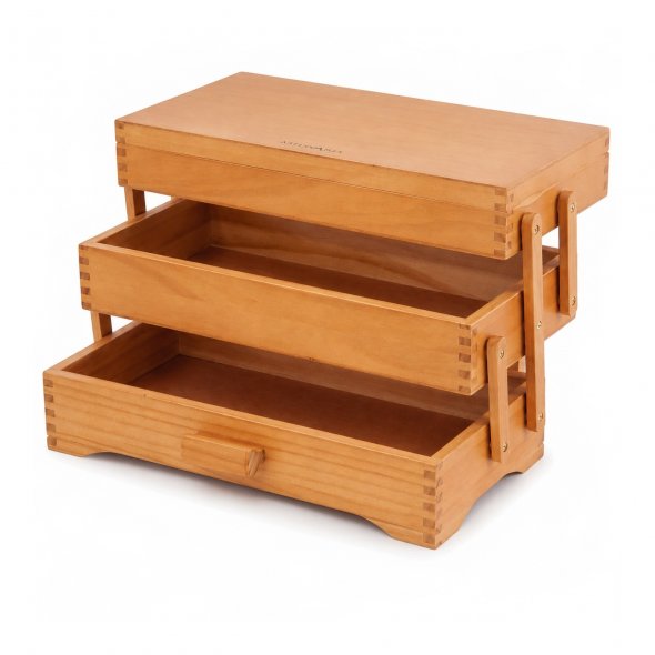 Milward Näh-Bastelkasten Holz (aufklappbar/ 35 x 18 x 18 cm)