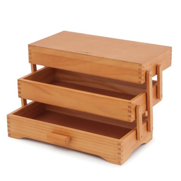 Milward Näh-Bastelkasten Holz (aufklappbar/ 35 x 18 x 18 cm)