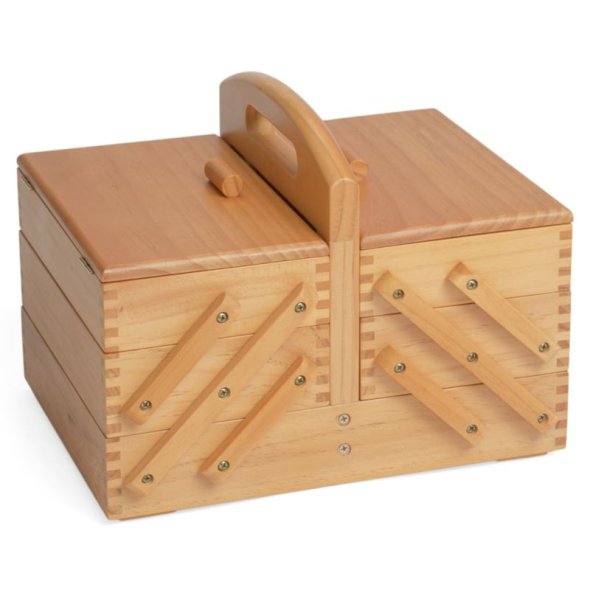 Nähkasten (31 x 23 x 18 cm/ aufklappbar/ Holz)