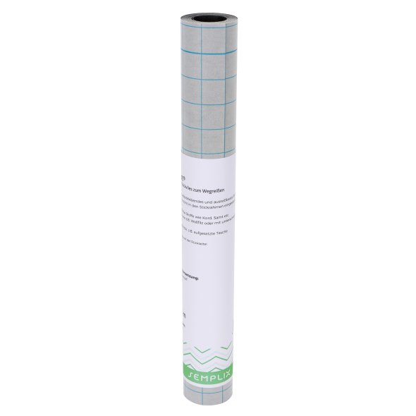 Semplix Filmoplast® (33 cm x 5 m/ selbstkleb. Stickvlies zum Wegreißen/ schwarz)