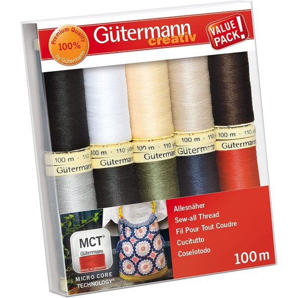 Gütermann Allesnäher Basic Nähfaden-Set-1 (10 Farben/ 100 m)