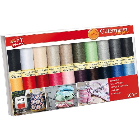 Gütermann Allesnäher Basic Nähfaden-Set-1 (20 Farben/ 100 m)