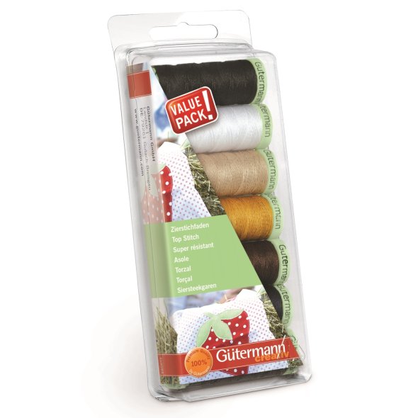 Gütermann Zierstichfaden Nähfaden-Set (7 Farben/ 30 m)