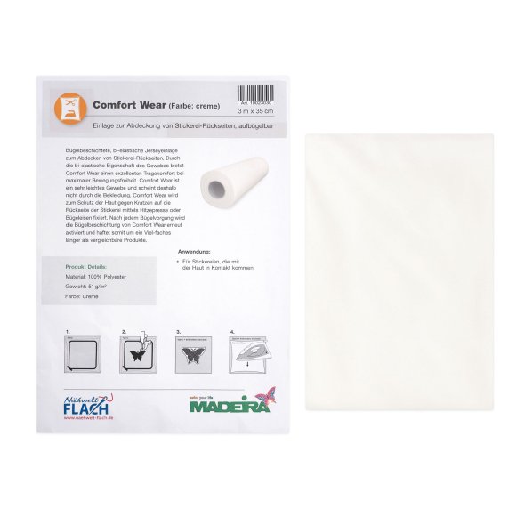 Comfort Wear (für Stickerei-Rückseiten/ aufbügelbar/ 3 m x 35 cm/ creme)