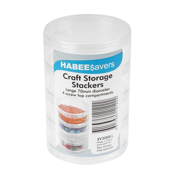 Stapeldosen für Kleinteile (4-tlg./transparent/ schraubbar/ Ø 70 mm/ 105 mm)