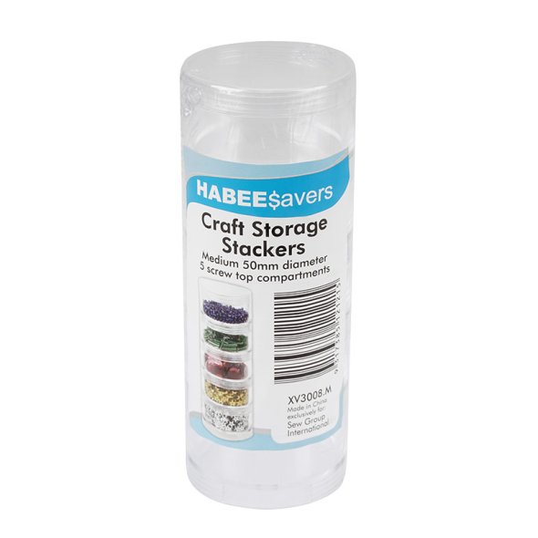 Stapeldosen für Kleinteile (5-tlg./transparent/ schraubbar/ Ø 50 mm/ 132 mm)