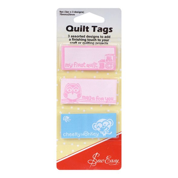 Sew Easy Quilt Labels (3 x 3 versch. Designs/ 6 x 2,5 cm)