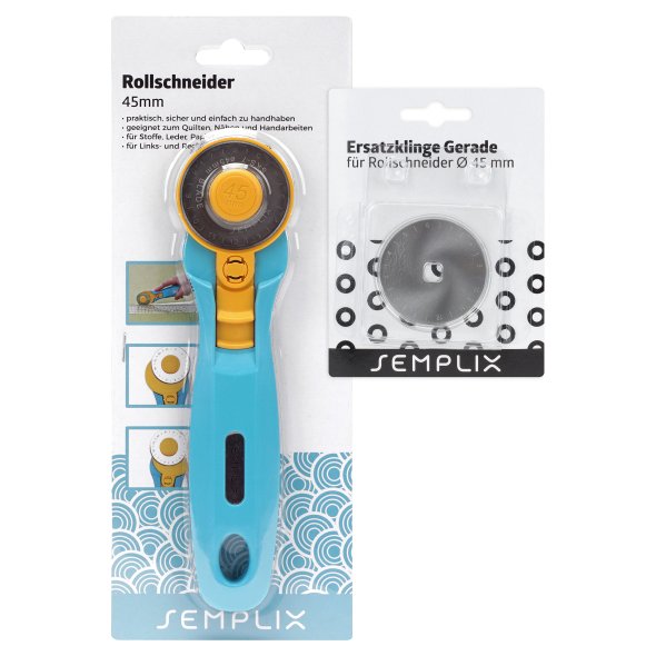 Semplix Rollschneider + Klinge Set blau (Ø 45 mm)