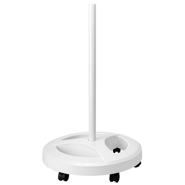 Semplix Lampenfuß-Standfuß mit 6 Rollen (weiß/ rund/ massiv/ schwer)