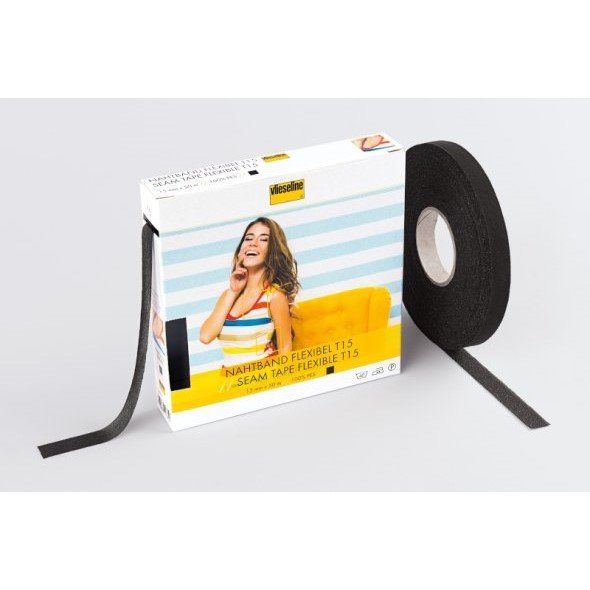 Vlieseline Nahtband flexibel T15 (15 mm x 50 m/ schwarz)