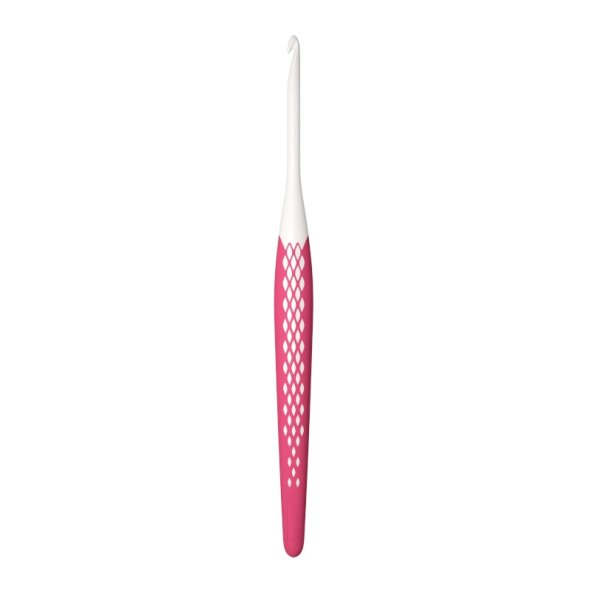 Prym Wollhäkelnadel Ergonomics (Länge 16 cm/ versch. Stärken) 4,0 weiß-pink
