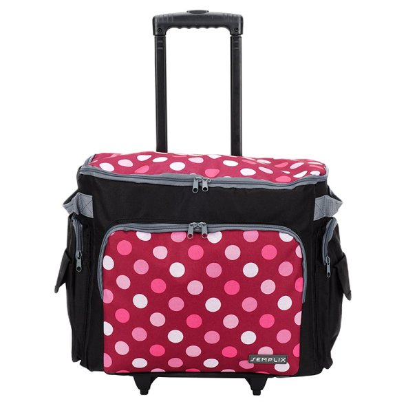 Semplix Nähmaschinentrolley Polka Dots beere/rosa