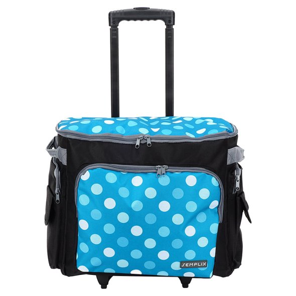 Semplix Nähmaschinentrolley Polka Dots petrol/türkis