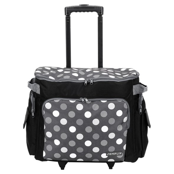 Semplix Nähmaschinentrolley Polka Dots anthrazit/grau