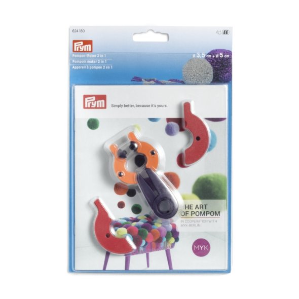 Prym Pompon-Maker 2 in 1  Gr. S (Ø 3,5 cm + 5 cm)