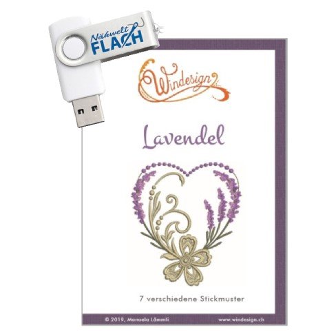 Windesign Stickmuster USB "Lavendel" (7 Stickmuster)