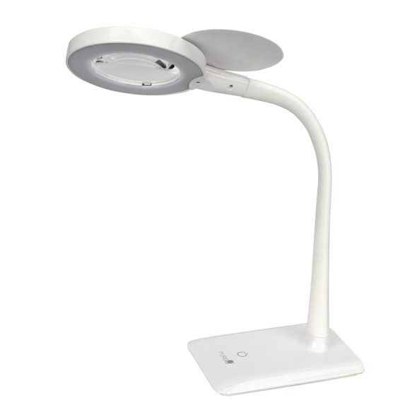 Purelite LED Tisch-Lupenleuchte (Tageslicht/ dimmbar/ Lupe 3+5-fache Vergrößerung)