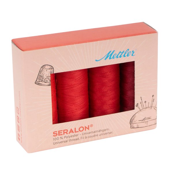 Amann Mettler Seralon No.100 Garnset red (4 x 200 m)