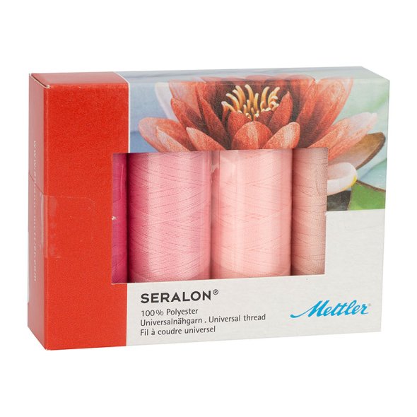 Amann Mettler Seralon No.100 Garnset pink (4 x 200 m)