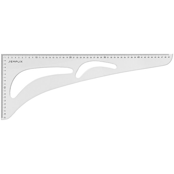 Semplix Schneiderlineal Dressmaker Ruler (49 x 19 cm/ transparent)