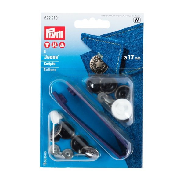Prym Jeans-Knöpfe American Star (17 mm/ altsilber/ 8 St.)