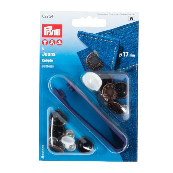 Prym Jeans-Knöpfe Lorbeerkranz (17 mm/ altkupfer/ 8 St.)
