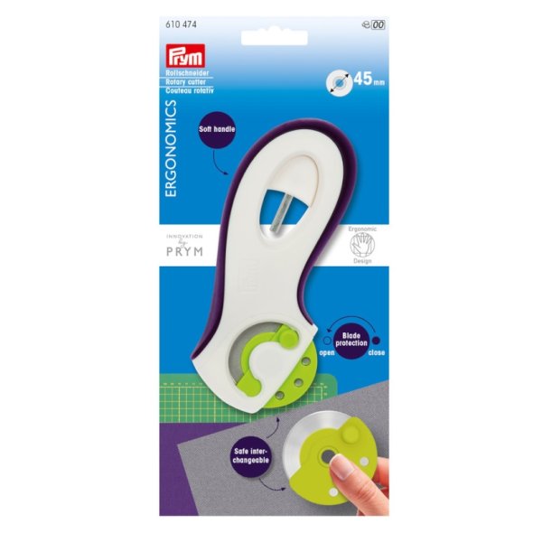 Prym ergonomics Rollschneider (45 mm/ mit Klingenschutz)
