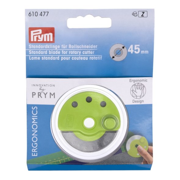 Prym Ersatzklinge gerade für Prym ergonomics Rollschneider 610478 (45 mm)