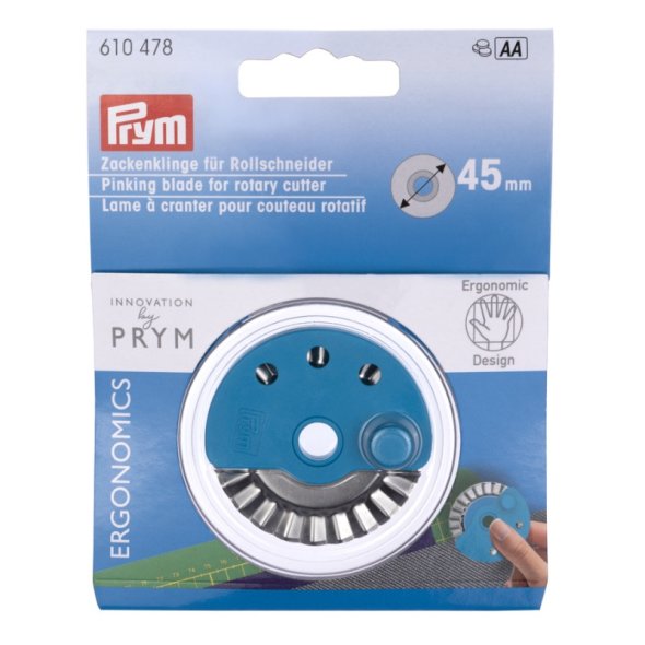 Prym Ersatzklinge Zackenklinge für Prym ergonomics Rollschneider 610478 (45 mm)