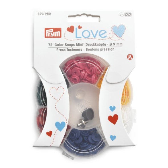 Prym Love Color Snaps Mini Box (Snaps 9 mm/ 6 x 12 St./ inkl. Werkzeug)