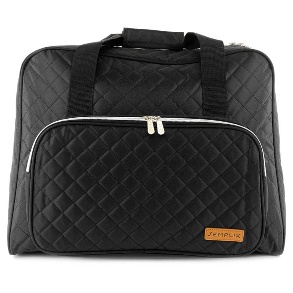 Semplix Nähmaschinentasche Quilting (schwarz/ Reißverschluss silber)