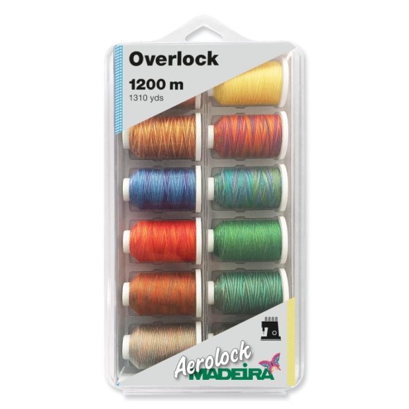Madeira Aerolock No.125 Multicolor Miniking-Box (12 Farben/ 1200 m)