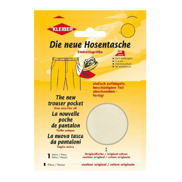 Kleiber Ersatzhosentasche (23 x 18,5 cm / beige / aufbügelbar)
