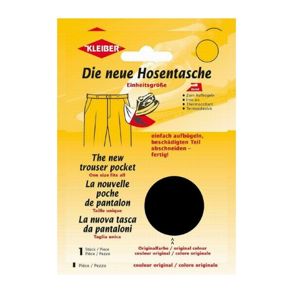 Kleiber Ersatzhosentasche (23 x 18,5 cm / schwarz / aufbügelbar)