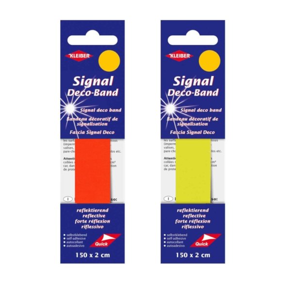 Kleiber Signal-Deko-Band (selbstklebend/ 2 Neon-Farben/ 150 cm x 2 cm)