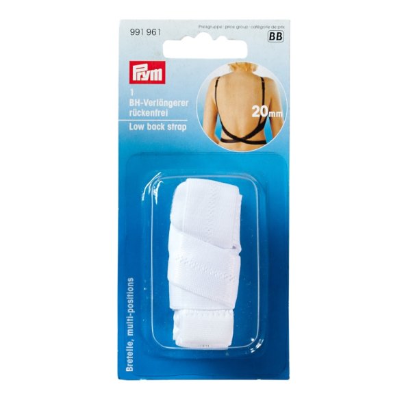 Prym BH-Verlängerer rückenfrei (20 mm/ schwarz/ weiß/ haut) 991961 - weiß