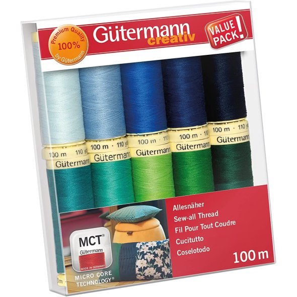 Gütermann Allesnäher Nähfaden-Set-5 (10 Farben/ 100 m)