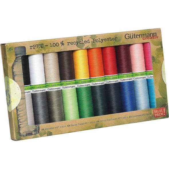 Gütermann rPet Allesnäher Nähfaden-Set-1 (20 Farben/ 100 m)