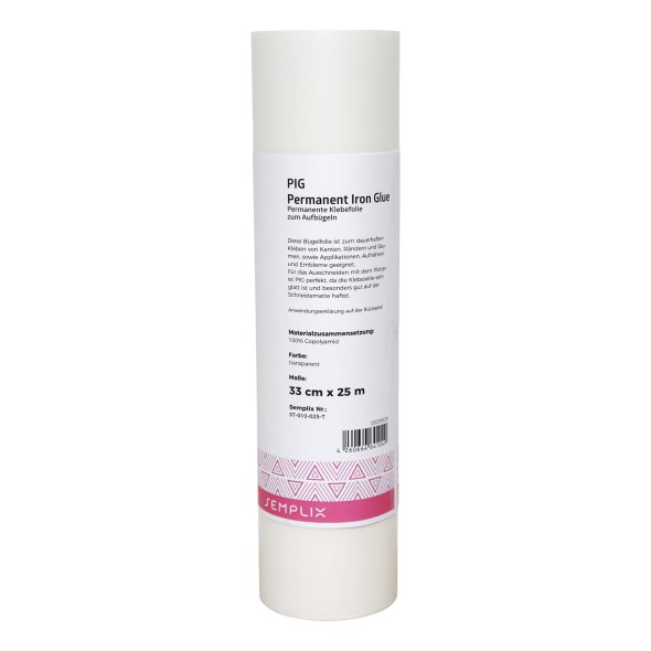 Semplix PIG (33 cm x 25 m/ Permanente Klebefolie zum Aufbügeln)