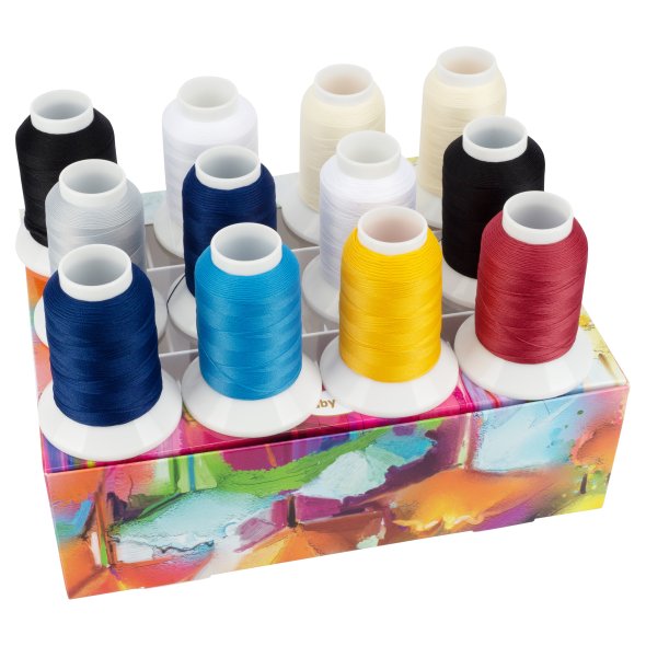 Baby Lock Garnbox extra dickes Bauschgarn (12 Konen/300 m/Nylon)