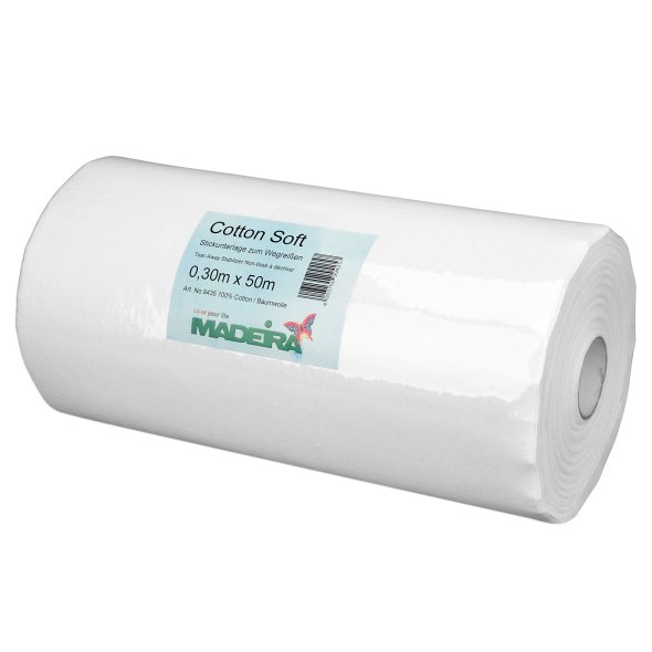 Madeira Cotton Soft (0,3 x 50 m/ weiß/ Stickunterlage zum Wegreißen)