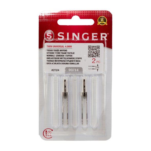 Singer Zwillingsnadel Stärke 90/ 4,0/ System 130/ 705H-ZWI/ 2 Nadeln