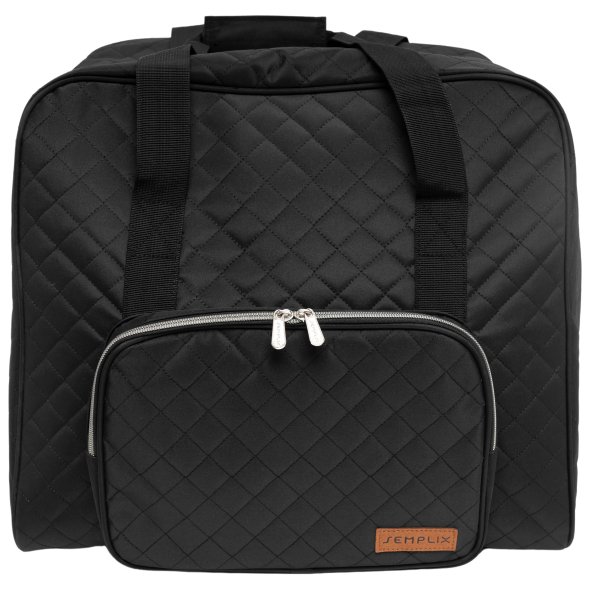 Semplix Overlocktasche Quilting (schwarz/ Reißverschluss silber)
