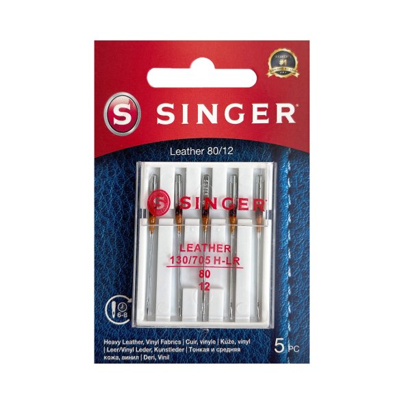 Singer Ledernadel Stärke 80/ System 130/ 705H-LR/ 5 Nadeln/ Blister